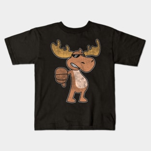 Moose Deer Sunglasses Kids T-Shirt